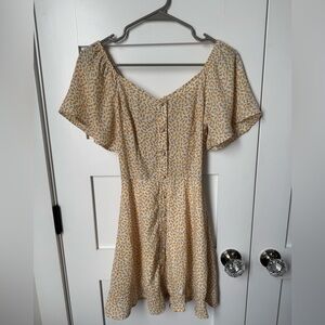 Sienna Sky Yellow Floral Button Front Dress size XS